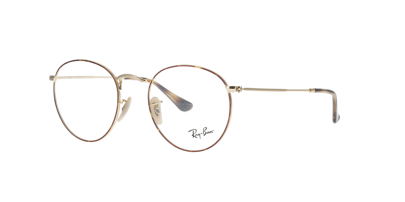 Havana on Gold Round Metal Rayban Frame