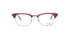 Polished Striped Red Rayban Clubmaster Frame