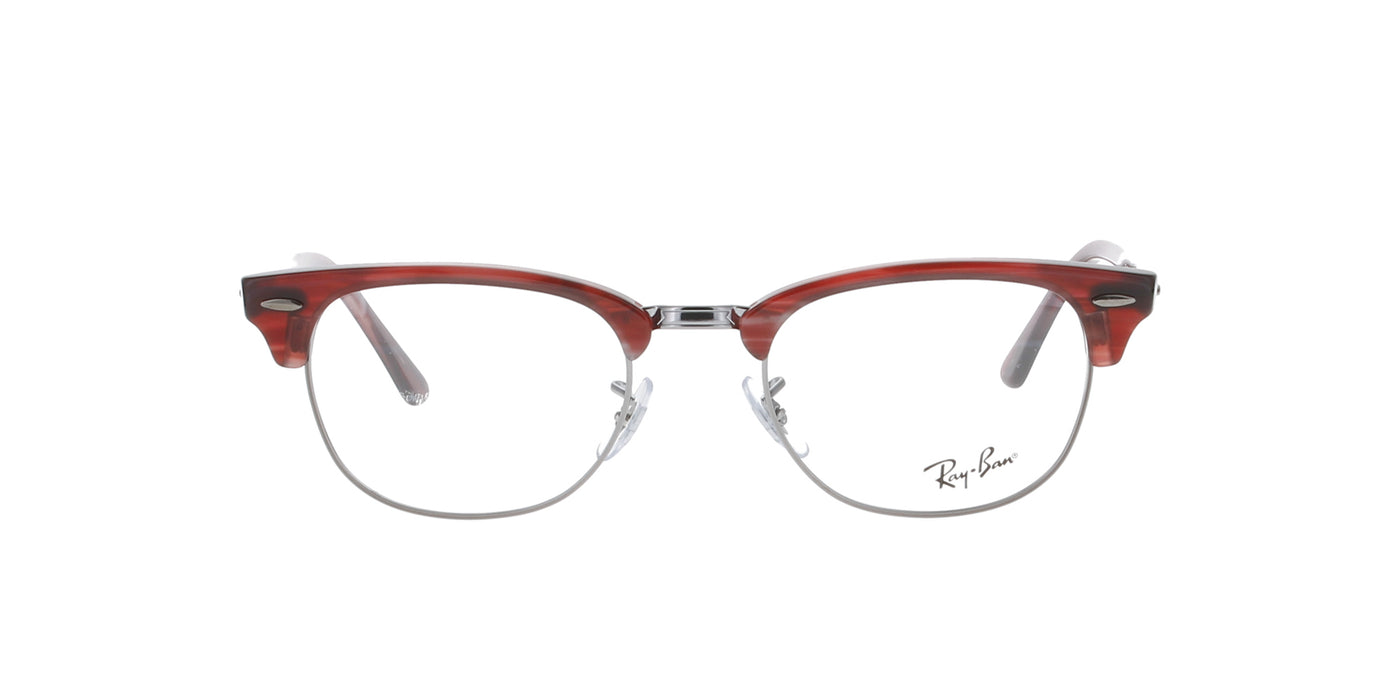 Polished Striped Red Rayban Clubmaster Frame