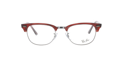 Polished Striped Red Rayban Clubmaster Frame