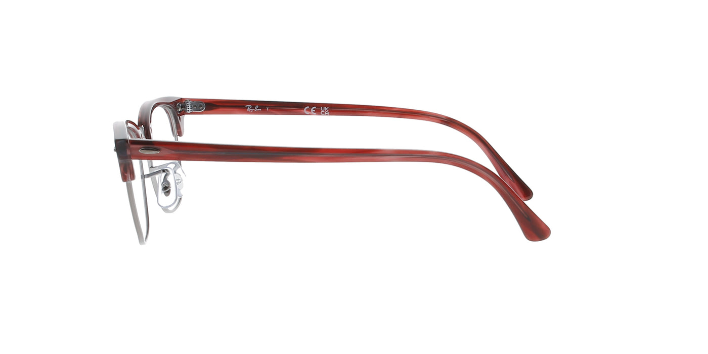 Polished Striped Red Rayban Clubmaster Frame