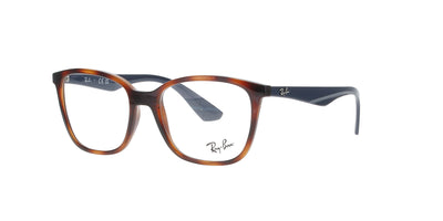 Polished Light Havana with Blue Rayban Frame