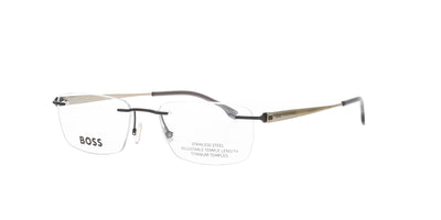 Stainless Steel with Titanium Rimless Boss Frame