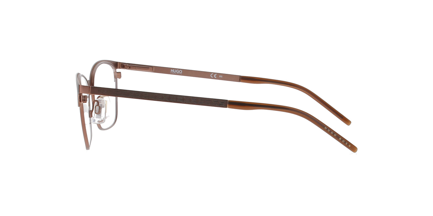 Matte Brown Stainless Steel Hugo Boss Frame