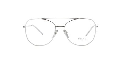 Angular Silver Metal Prada Frame