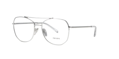 Angular Silver Metal Prada Frame