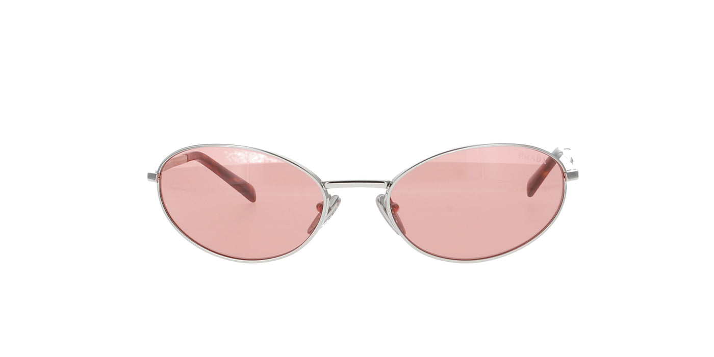 Silver Oval Wrap Prada Sunglasses