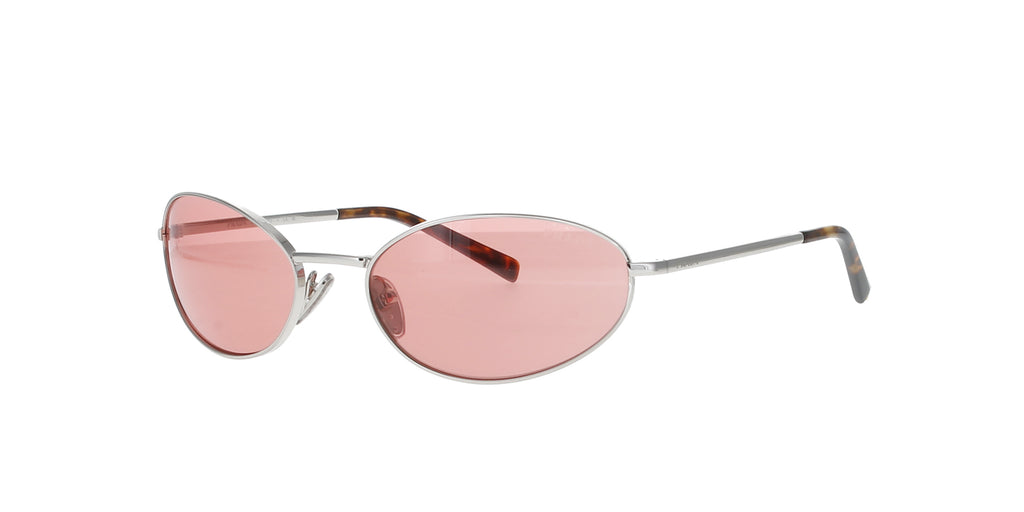 Silver Oval Wrap Prada Sunglasses