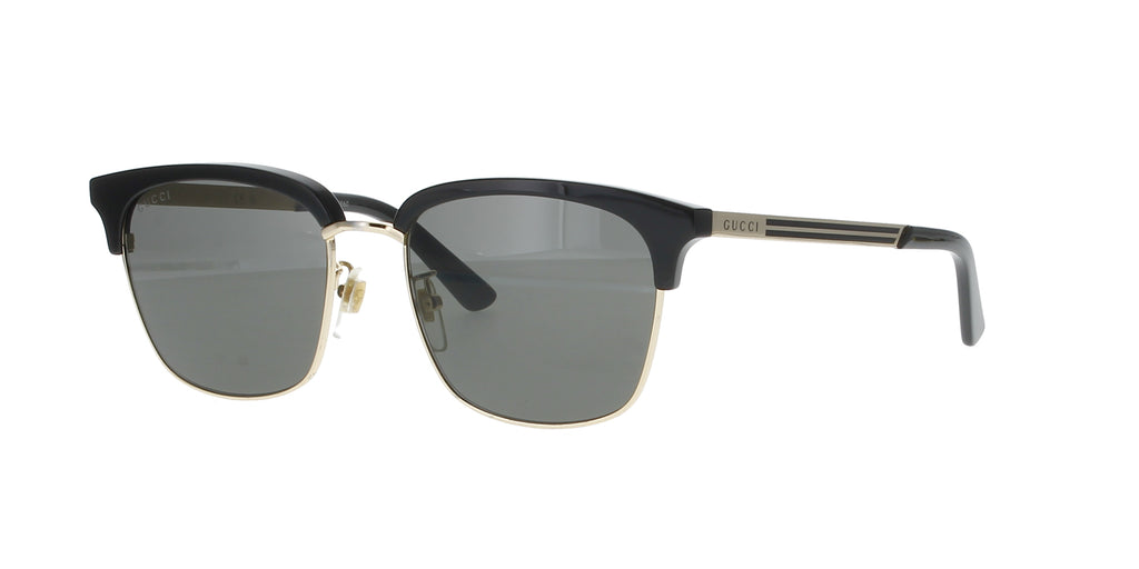 Black and Gold Square Gucci Sunglasses