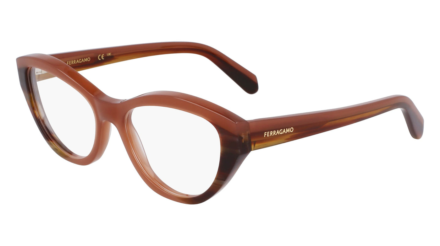 Ferragamo SF3011 Opaline Brown/Striped Brown #colour_opaline-brown-striped-brown