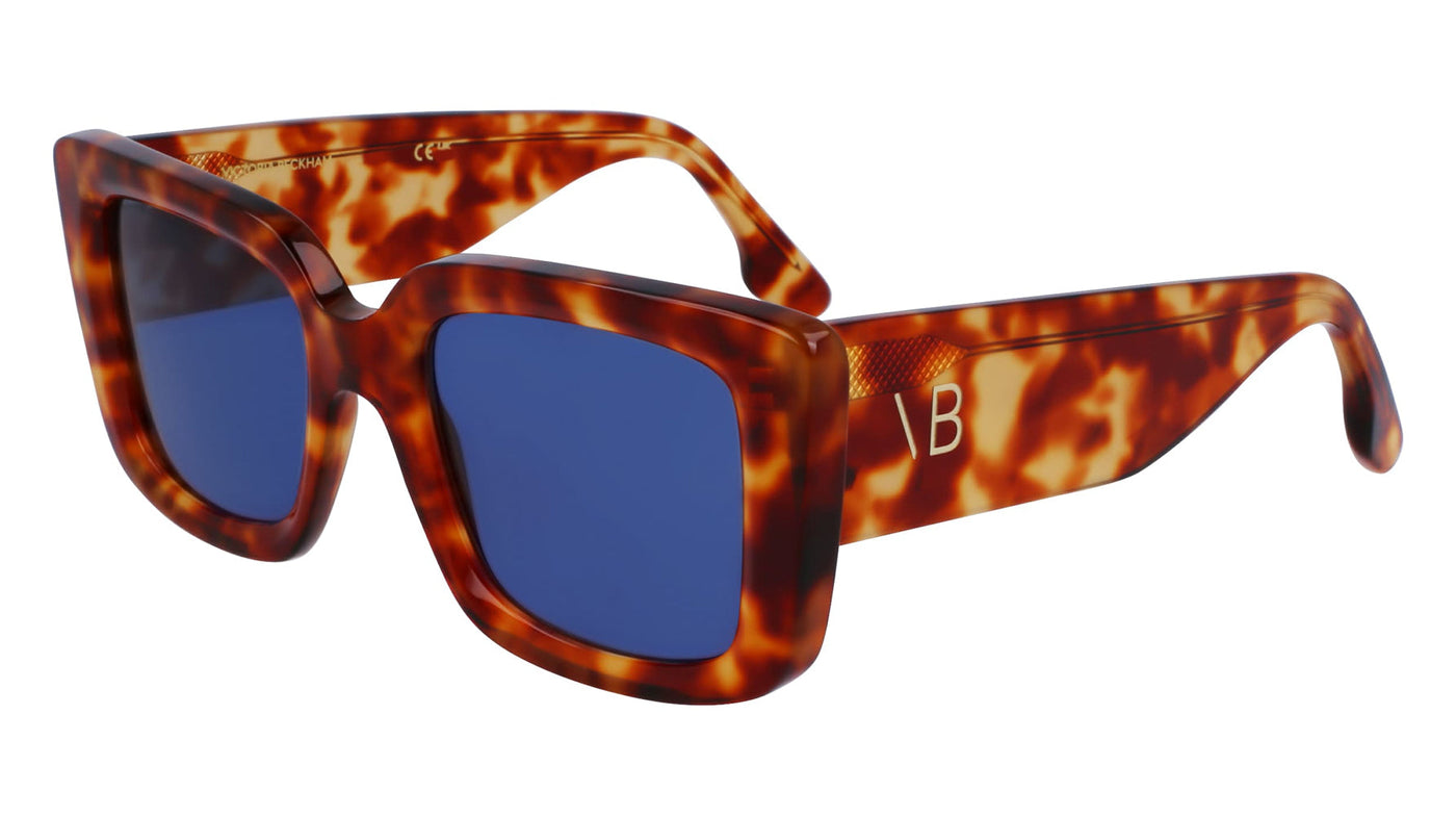 Victoria Beckham VB653S Blonde Havana/Blue #colour_blonde-havana-blue