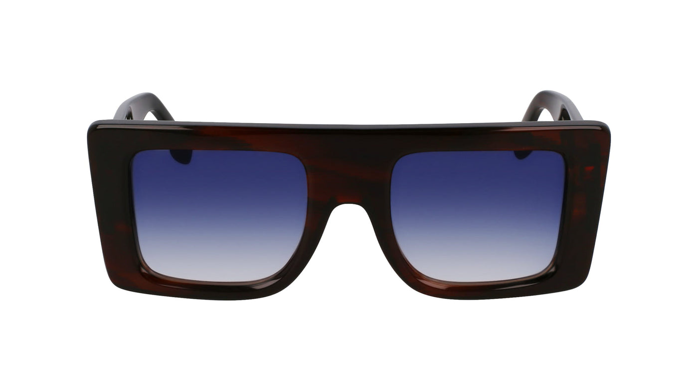 Victoria Beckham VB677S Brown Horn/Blue Gradient #colour_brown-horn-blue-gradient