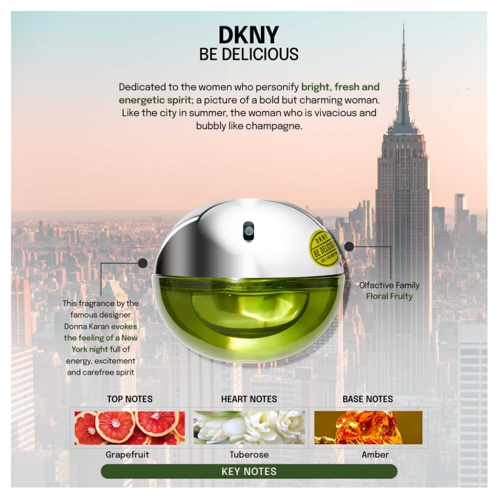 DKNY Be Delicious Eau de Parfum Spray 100ml: Vibrant & Fresh Fragrance for the Modern Woman