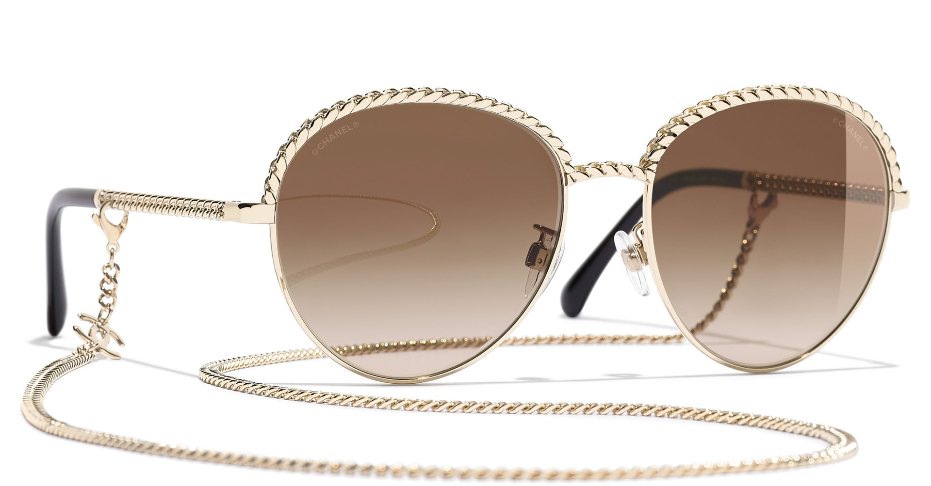 CHANEL 4242 Round Metal Sunglasses | Fashion Eyewear