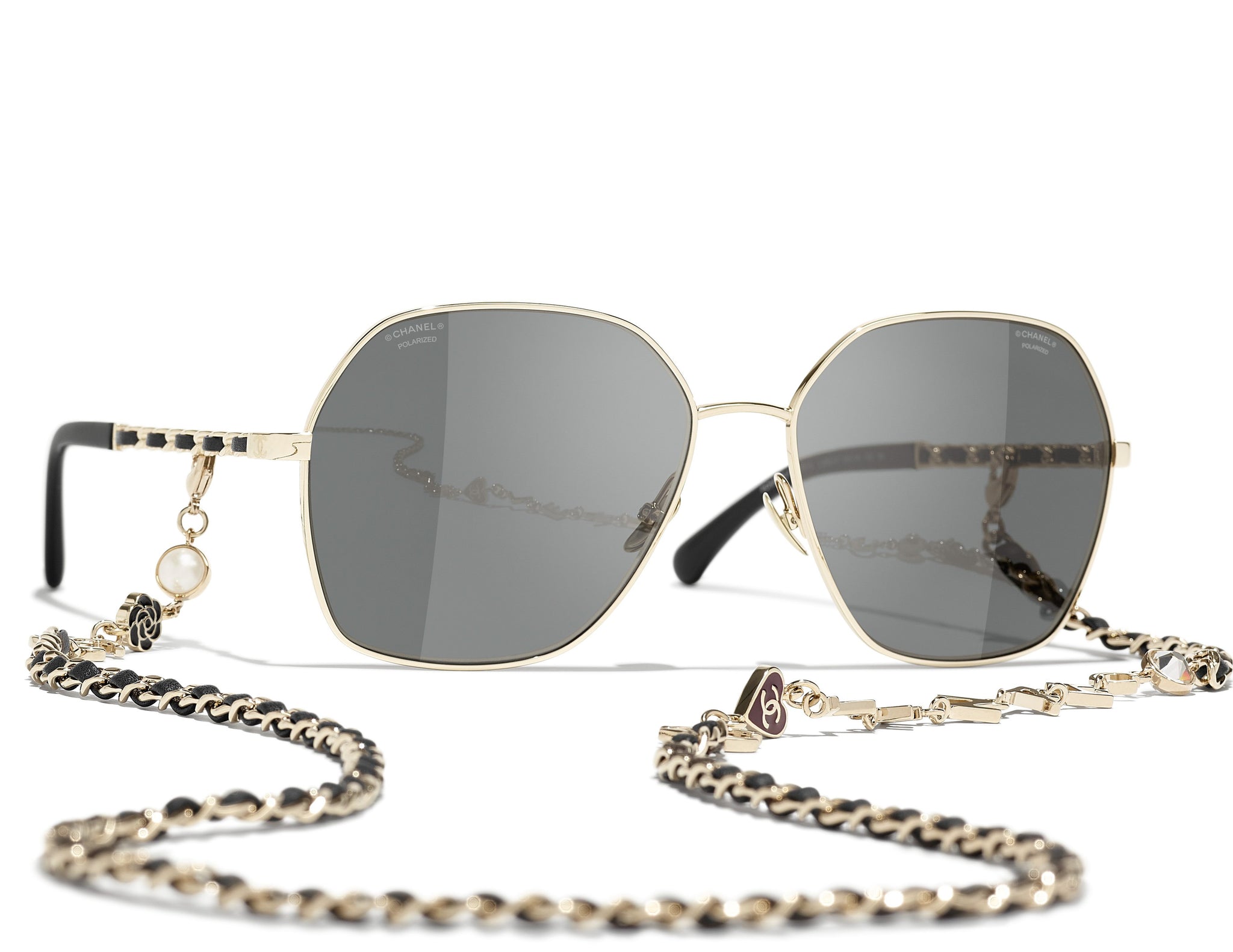 4275Q Square Metal & Calfskin Sunglasses | Eyewear