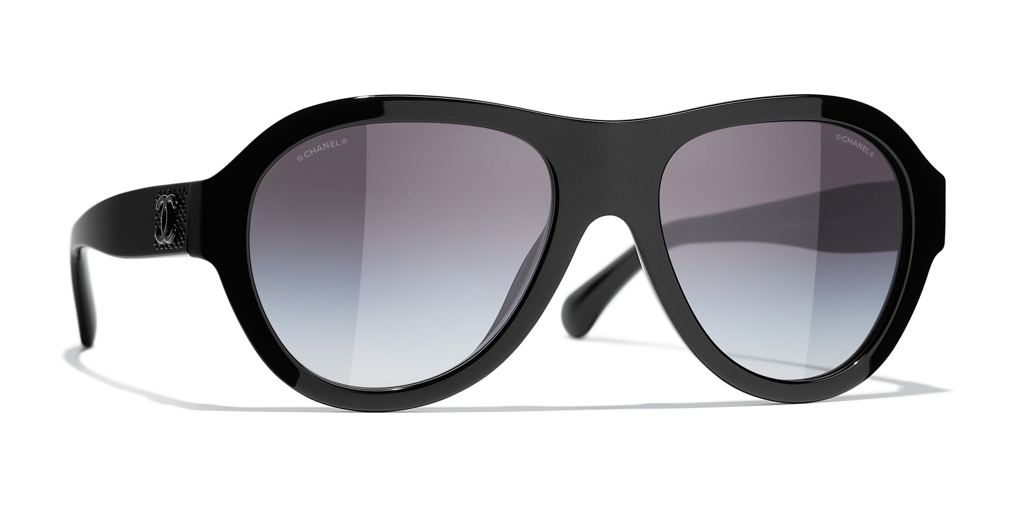 CHANEL Aviator Sunglasses 4189-T-Q Black 15812 | FASHIONPHILE