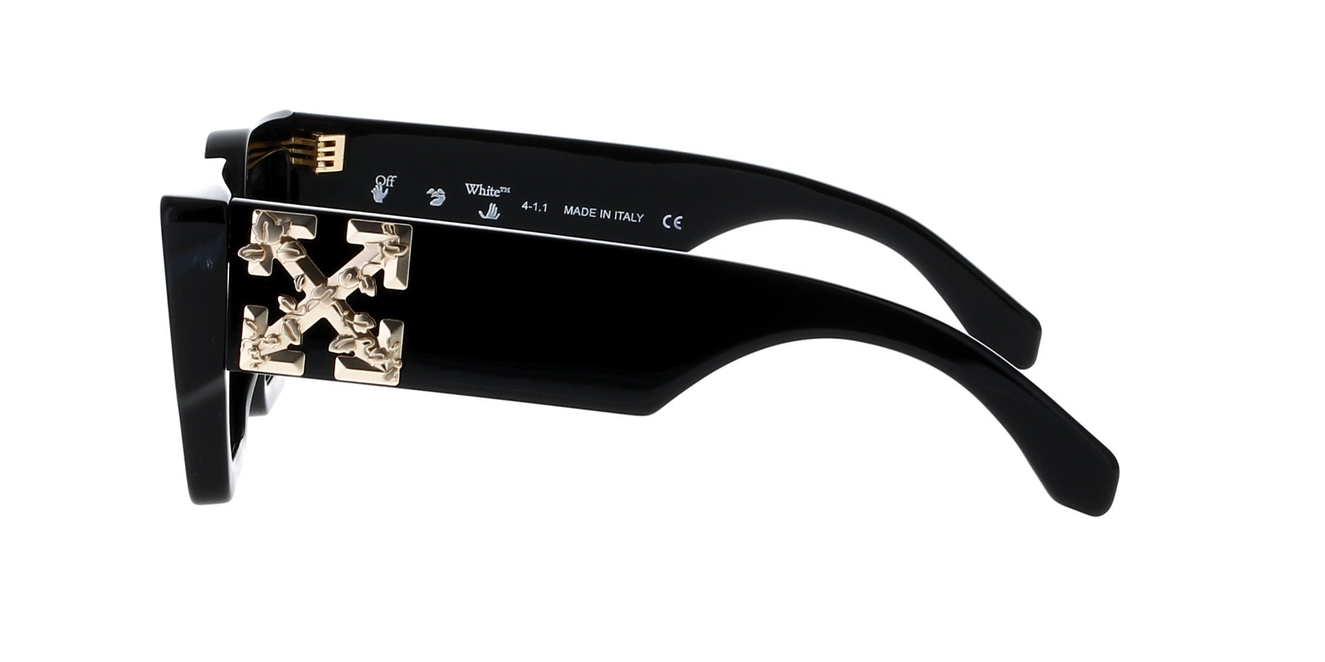 OFF-WHITE Catalina Rectangular Frame Sunglasses OERI003C99PLA0011007 'Black/ Dark Grey/Gold (OERI003Y21PLA0011007' - OERI003Y21PLA0011007