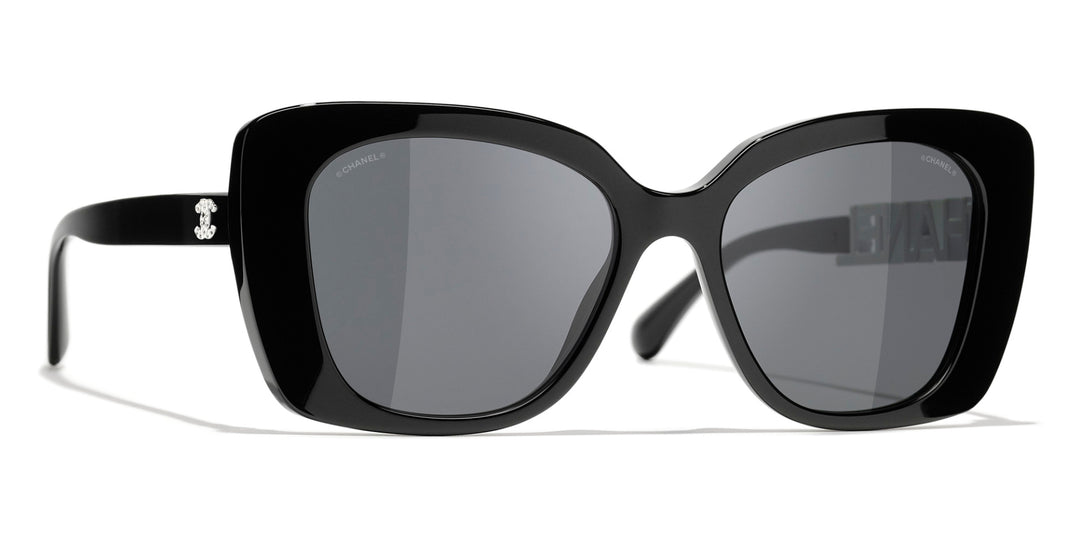 Chanel square sunglasses black best sale