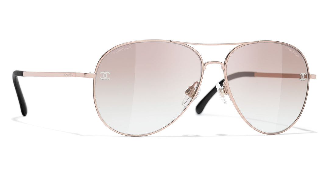 Chanel gold pilot sunglasses online